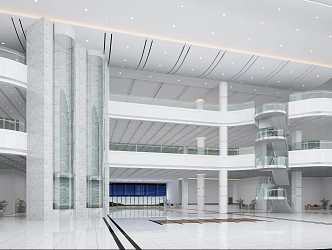 Modern Hall Office Hall 3d model