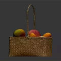 Assorted Fresh Fruits in Handwoven Wicker Basket with Colorful Varieties