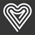 White Heart Shaped 3D Design Fashion Apparel Clothing Accessories