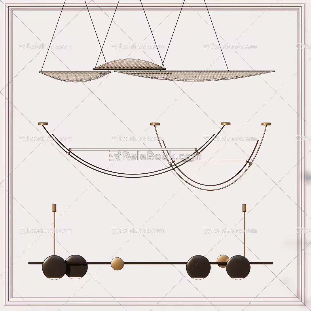 Modern chandelier combination 3d model