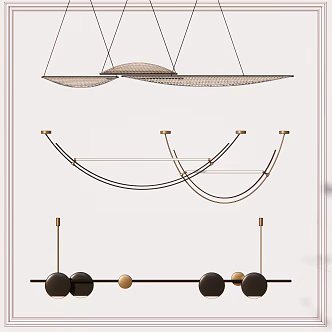 Modern chandelier combination 3d model
