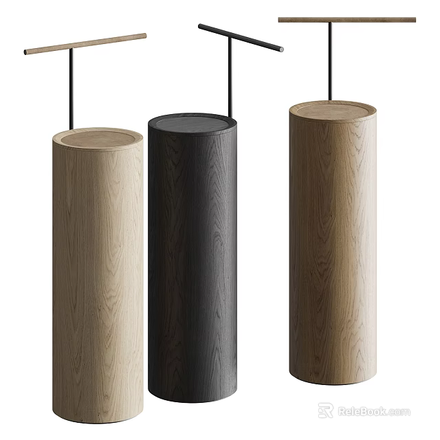 Stylish Wooden Dressing Table Design With Cylindrical Bases In Different Colors 3d model