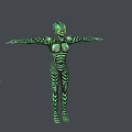 Game And Movie Character 3D Models With Four Characters Various Costumes Purple Red Green Outfits In Standing Poses