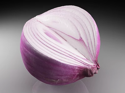 Sliced Purple Onion Displaying Fresh Layers And Vibrant Purple Color 3d model