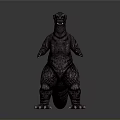 Realistic Godzilla 3D Model Featuring Scaly Skin Spiked Back And Textured Body