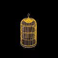 Vintage Decorative Birdcage With Metal Frame And Wooden Base For Home