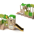 Panda Paradise Cartoon Paradise Children's Slide Crawl Featured Equipment 3d model