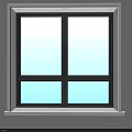 Modern Black Frame Casement Window With Double Panes And Blue Sky View 3d model