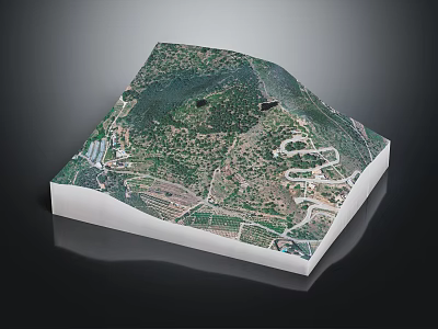 Garden Landscape Model Featuring Winding Paths Green Vegetation and Undulating Terrain 3d model