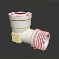 Silver Metal Pipe Elbow Fitting With Threaded Connections And Durable Design 3d model