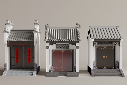 New Chinese Entrance Gate 3d model