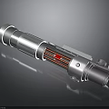 Futuristic Silver Weapon With Red Internal Structure And Mechanical Design 3D Rendering