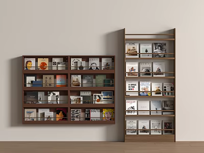 Modern Middle Ancient Bookshelf Books and Magazines 3d model