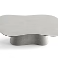 Two Sleek Modern Concrete Dining Tables With Abstract Sculptural Base Design