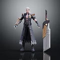 Fantasy Warrior Character With White Hair Ornate Coat And Decorative Greatsword