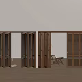 In ancient times, the folding door shutter folding door sliding door shutter door 3d model