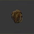 Intricate Handcrafted Rat Carving With Detailed Leaves And Fruits Decorative Art Piece