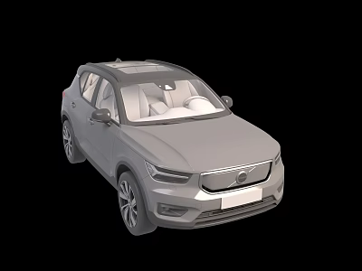 Silver SUV Car With White Seats Sunroof And 3D Front View Design 3d model