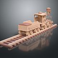 Modern toy train wooden train toy train 3d model