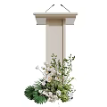 Elegant White Podiums With Various Floral Decorations And Greenery Accents