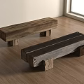 Two Rustic Wooden Stools On Wooden Floor With Natural Window Light