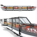 Commercial Refrigerated Display Freezers With Transparent Glass Doors And Food Storage Shelves