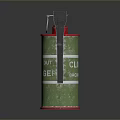 Red and Green Hand Grenade With Keep Out Danger Label And Metal Pin
