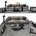 Modern sofa coffee table combination 3d model