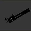 Modern Multi Barrel Machine Gun Featuring Metallic Structure Shiny Barrels And Mechanical Parts