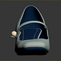 Women's Light Mary Jane Shoes Featuring Square Toe Block Heel Blue Interior Buckle