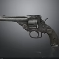 Vintage Revolver with Worn Metal Body Wooden Grip and Silver Brown Classic Design