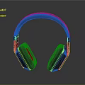 Modern Wireless Headphones With Black Red And Blue Accents For Audio Electronics