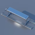 Silver Metal Storage Rack With Long Rectangular Flat Plate And Smooth Reflective Surface 3d model