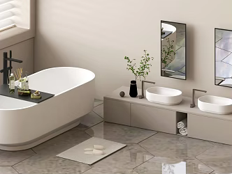 Bathtub combination Sink bathroom combination 3d model