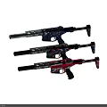 Vibrant Colored Shotguns Featuring Various Decorative Patterns Including Union Jack Design