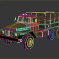 Green Military Style Six Wheel Off Road Utility Truck With Open Cargo Bed