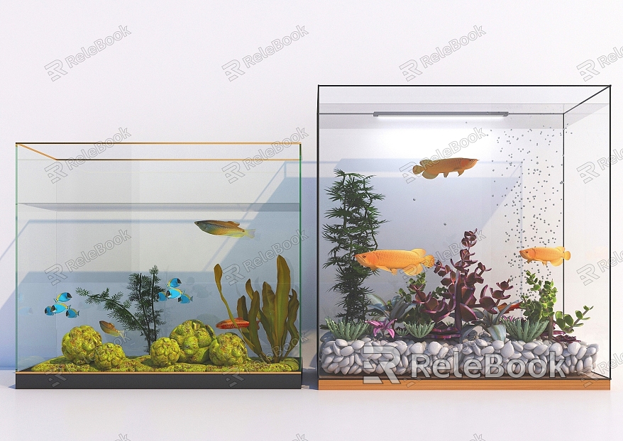 Modern fish tank aquarium tank decoration model