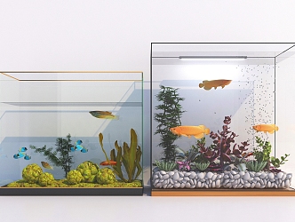 Modern fish tank aquarium tank decoration 3d model