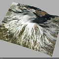 Snow Covered Mountainous Terrain With Glacial Textures And Rocky Peaks