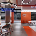 Modern Fitness Gym Space With Training Area Workout Equipment And Rest Seating Area