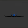 Modern Blue And Black Passenger Aircraft With Sleek Design And Reflective Surface