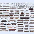 Traditional Roof Components Featuring Various Ancient Architectural Styles And Eave Designs 3d model