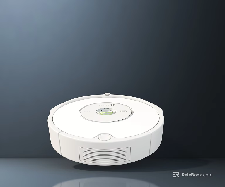 White Smart Robot Vacuum Cleaner For Efficient Automatic Home Floor Cleaning 3d model 