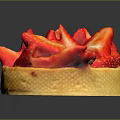Fresh Strawberry Tart With Buttery Crust And Sliced Berries On Top