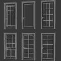 Red Casement Windows With Various Pane Designs For Home Interior 3d model