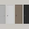 Modern Minimalist Flush Doors in Multiple Colors with Sleek Handles Design 3d model