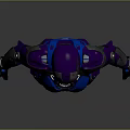 Futuristic Game Movie Character In Purple Blue Mech Armor With Sci Fi Design