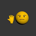 Game Movie Character With Frowning Emoji And Stop Hand Gesture Design