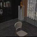 Modern Minimalist Dining Chair With White Padded Backrest And Light Wood Legs In Elegant Interior