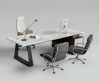 Modern office desk and chair office desk and chair combination 3d model